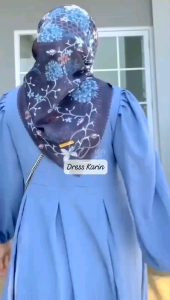 Gamis Cringkle Airflow Karin Dress LD 110cm Busui Lengan Karet