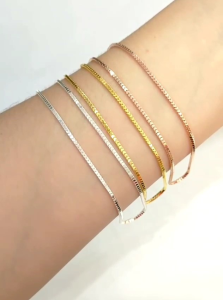 Kalung Milano Kaca Dewasa Perak 925 Lapis Mas