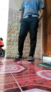 Celana Panjang Chinos Cargo Pria PDL Pinggang Karet Cowok Bahan Twill Melar Polos