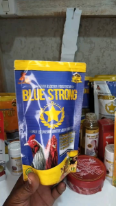 BLUE STRONG Jamu ekstra fooding ayam bangkok aduan agar sehat nafas panjang merah