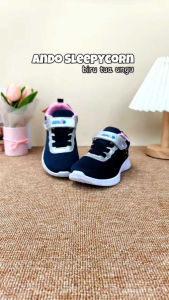 Sepatu Ando Sleepycorn Velcro Perekat Biru Tua Ungu Muda Navy Lilac