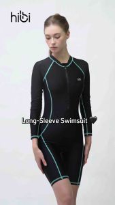 Đồ Bơi Liền Thân Hibi Sports SS004 - Kiểu Tay Dài Có Khóa Kéo Kèm Mút