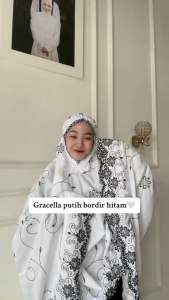 Mukena Dewasa Gracella Full Bordir Jumbo Katun Premium