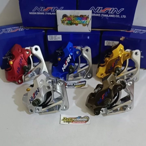 NEW KALIPER NZZN 2PISTON 2P KANAN FULL CNC + BREKET 2P DEPAN DISC CAKRAM LEBAR 300MM PNP YAMAHA RX KING NEW/ BYSON/ MX KING/ F1ZR/ SCORPIO/ VIXION NEW/ VIXION OLD/ NUOVO/ JUPITER Z BURHAN/ VEGA ZR TAHUN 2007/2008