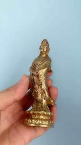 Tượng đồng phật bà quan âm đứng 11 cm