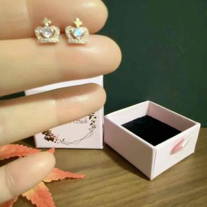 [Studs & Such] 925 Silver Heart-Shaped Crown Stud Earrings With Cubic Zirconia