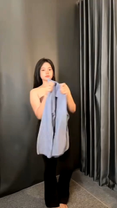 Baju kemeja kerja wanita press body pinstripe salur pink biru berkaret/ Atasan wanita Top Basic