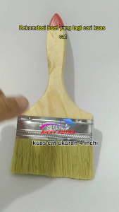 Kuas Cat Ukuran 4 in Gagang Kayu Bulu Halus Tebal Paint Supplies & Tools