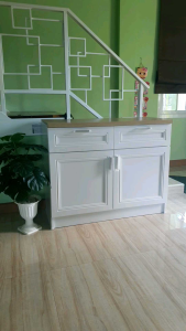 ตู้เคาร์เตอร์ ท็อปมีนลามีนก้นน้ำ ตู้ครัว กว้าง 100×ลึก42×สูง80 ประกอบแล้ว