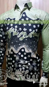 Batik Pria Lengan Panjang Warna Hijau Green Sage Tosca HRB026 Motif Keratonan