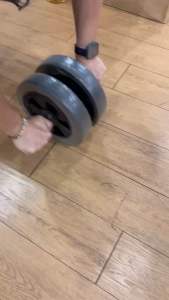 ลูกกลิ้งบริหารหน้าท้อง ล้อคู่ยางเพชร 8“ แกนสแตนเลส304แท้ พร้อมตลับลูกปืน