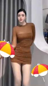 (New) Đầm Body Thun Lưới Tay Dài Phối Lông Cổ Lọ Đính Đá Dáng Ngắn Nhún Thân phong cách sang chảnh go378758
