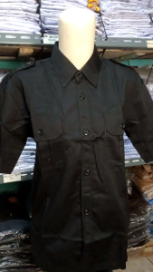 Kemeja PDH PDL Hitam Lengan Pendek