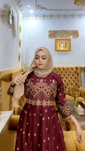 Gamis Hindi Aisyah full bordir terbaru