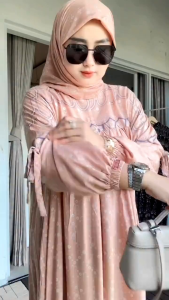 JAMEELA SET HIJAB Gamis Set Hijab Terbaru Rayon Premium Motif Mewah Best Seller Gamis Wanita Muslimah Kekinian Resleting Depan Busui Friendly ootd outfit 1 one baju syari