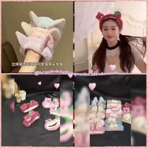 BANDANA FACIAL IMPORT PREMIUM / BANDANA LOSTO KOREAN STYLE / BANDO CUCI MUKA TELINGA KUCING / BANDO MAKE UP / BANDO HANDUK KARAKTER LUCU SAUSAGE / BANDO FAHION / WASH FACE HEADBAND FACIAL / BTK787184