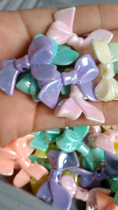 5pcs Chalk Pastel Ribbon Rainbow Beads Accessories