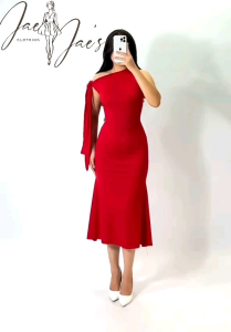 Kyline One Side Off Shoulder Ribbon Mermaid Dress Double Lining Casual Dress For Women Womenswear