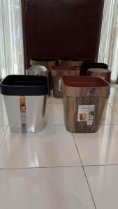 Tempat Sampah Open (Bee Bin) by Napolly – Kotak 12L 16L & Bulat 14L (Stainless Plast / Wooden Plast)