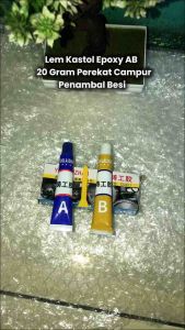 DIF-065 Lem Kastol Epoxy AB 20 Gram Perekat Campur Penambal Besi Anti Bocor dan Tahan Panas Free Kuas