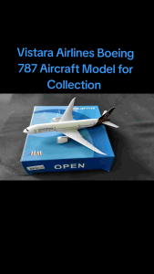 Vistara 6 Inches Diecast Airbus Boeing 787 Airplane Model with Display Stand for Collection