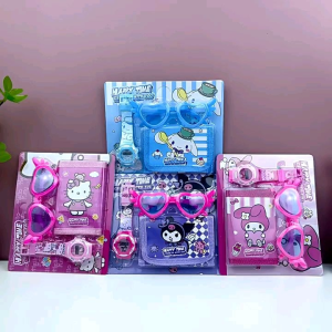 3in1 sanrio wallet bag glasses digital watch sunglass kuromi melody cinnamoroll hello kitty