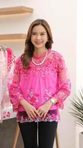 เสื้อลูกไม้ผ้าแก้วรอบอก38-42นี้วและ444-46นี้วใส่ได้งานฟรีไชส์ค่ะ