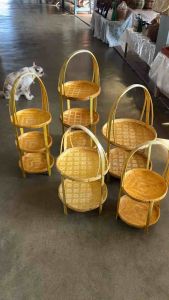 ชั้นวางของ ใส่ขนม วางอาหาร ชั้นกระด้ง สานขัดลายไทยละเอียด ขนาด 8 นิ้ว