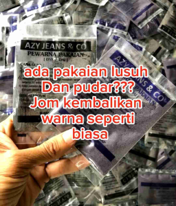 Fabric dye/clothing dye DIY/Fabric dye fabric pack/clothes dye/Pewarna pakaian Jeans Pemati warna