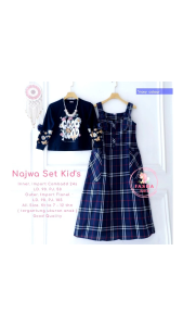 TERBARU INEER DAN DRES SETELAN BAJU ANAK USIA 9 sampai 12 Tahun Najwa Setelan Dress Flanel Import By Fasha