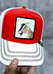 TOPI PRIA JARING TRUCKER G BROS SERIES GOAT BORDIR BAHAN KULIT FULL TAG LEBEL