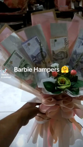 Buket uang kosong model kipas 10 lembar plastik