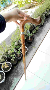 tongkat jalan kayu kelor Jawa motif payung profil B267