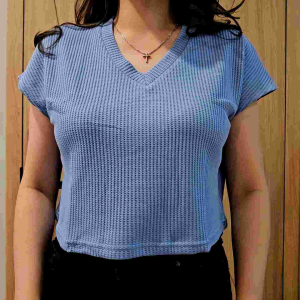 Atasan wanita crop blouse wanita vneck B03