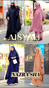 (8x) DLOVERA AISYAH UMRAH SERIES Baju Abaya Gamis Wanita Muslimah Umroh series Aisyah By DLovera. Nazra SHA