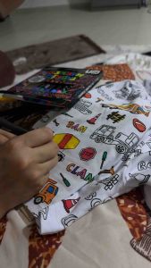 Kids DIY Colourable pencil case washable boys and Girls
