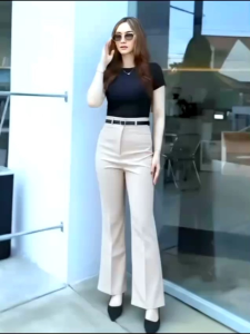 Kylie Cutbray Highwaist Pants Celana Cutbray flare pants wanita terbaru Korean style