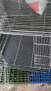 bird cage single width pop tray. folding cage galvanize.