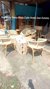 Meja Tamu Antik Unik Atau Meja Kopi Dengan 4 Kursi Cleopatra