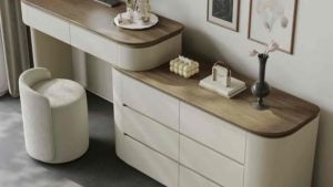 Bàn trang điểm Bàn làm việc kèm tủ đựng đồ đa năng có thể xoay tùy chỉnh gỗ MDF TWOTONE TG-09