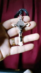BEST QUALITY PENDANT EXORCISM CRUCIFIX OF ST. BENEDICT FOR PROTECTION AGAINST EVIL BRONZE FROM ITALY 1.75 X 3 inches