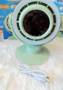 พัดลมตั้งโต๊ะพกพา NT-30205 ปรับแรงลมได้4ระดับ ปรับไฟLedได้2ระดับ หมุนส่ายได้ ชาร์จไฟใช้สายusb-c