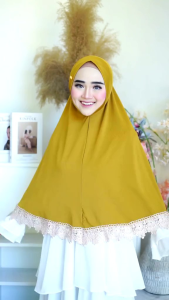 Ristia Prada Alsha Ristia Dagu Renda Mewah Jilbab Instan Bergo Premium