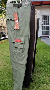 กางเกงคาร์โก้ขายาวผ้าหนา กางเกงใส่ทำงานทั่วไป กางเกงหลายกระเป๋า