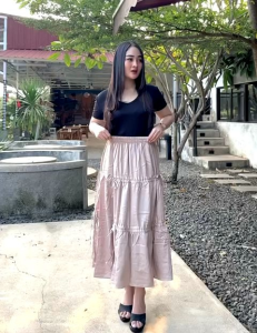 Amora Skirt Rok Panjang Wanita Terbaru Bahan Rayon Twill Premium