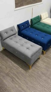 VC GOLD LEG+1 PILLOW BENCH CHAIR 3F VELVET LONG STOOL OTTOMAN SOFA