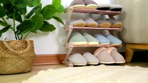 H1169 Rak Sepatu 4 Tingkat Model Zig Zag / Rak Sandal 4 Susun / Tempat Sepatu / Rak Buku Bongkar dan Pasang