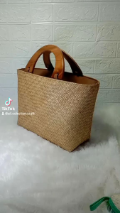 TAS ANYAMAN PANDAN HANDLE KAYU/TAS ETNIK/TAS ESTETIK WANITA/HAND BAG WANITA