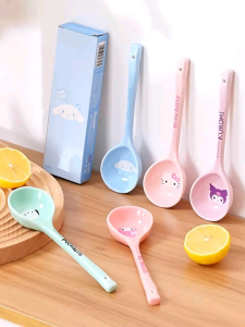 [SG SELLER] Sanrio Ceramic Soup Spoon /  Long Handle Spoon Cute Spoon Big Size Soup Spoon
