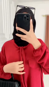 Gamis Adina feat Aulia Dress Cringkel Airflow Ld 115 Pb 130cm / Busui Dress / Gamis Polos Cringkel Airflow Terbaru